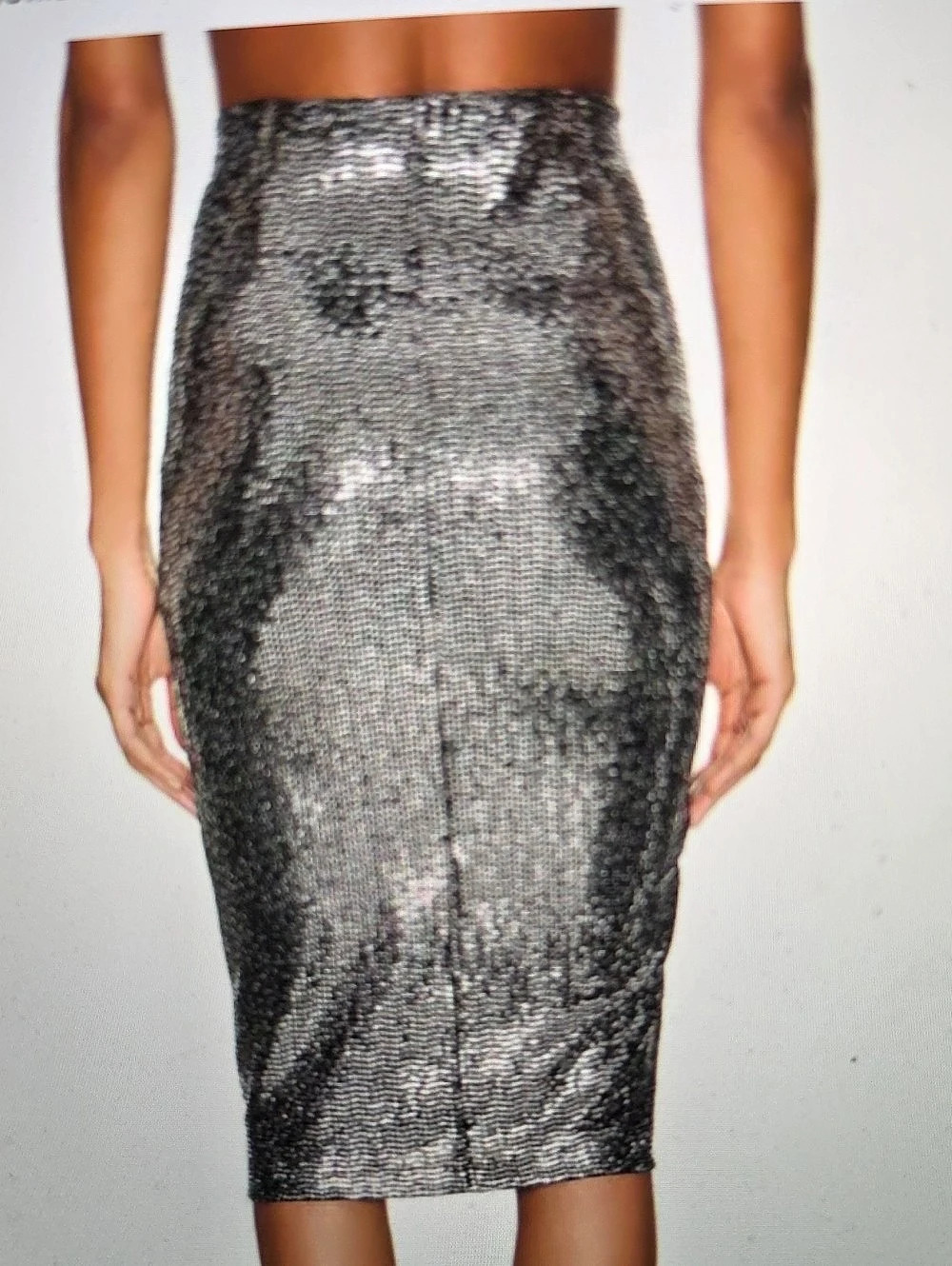 Isabel Marant Dolene Ruched Sequin Midi Skirt in Silver Size 36 NWT - Picture 3 of 9